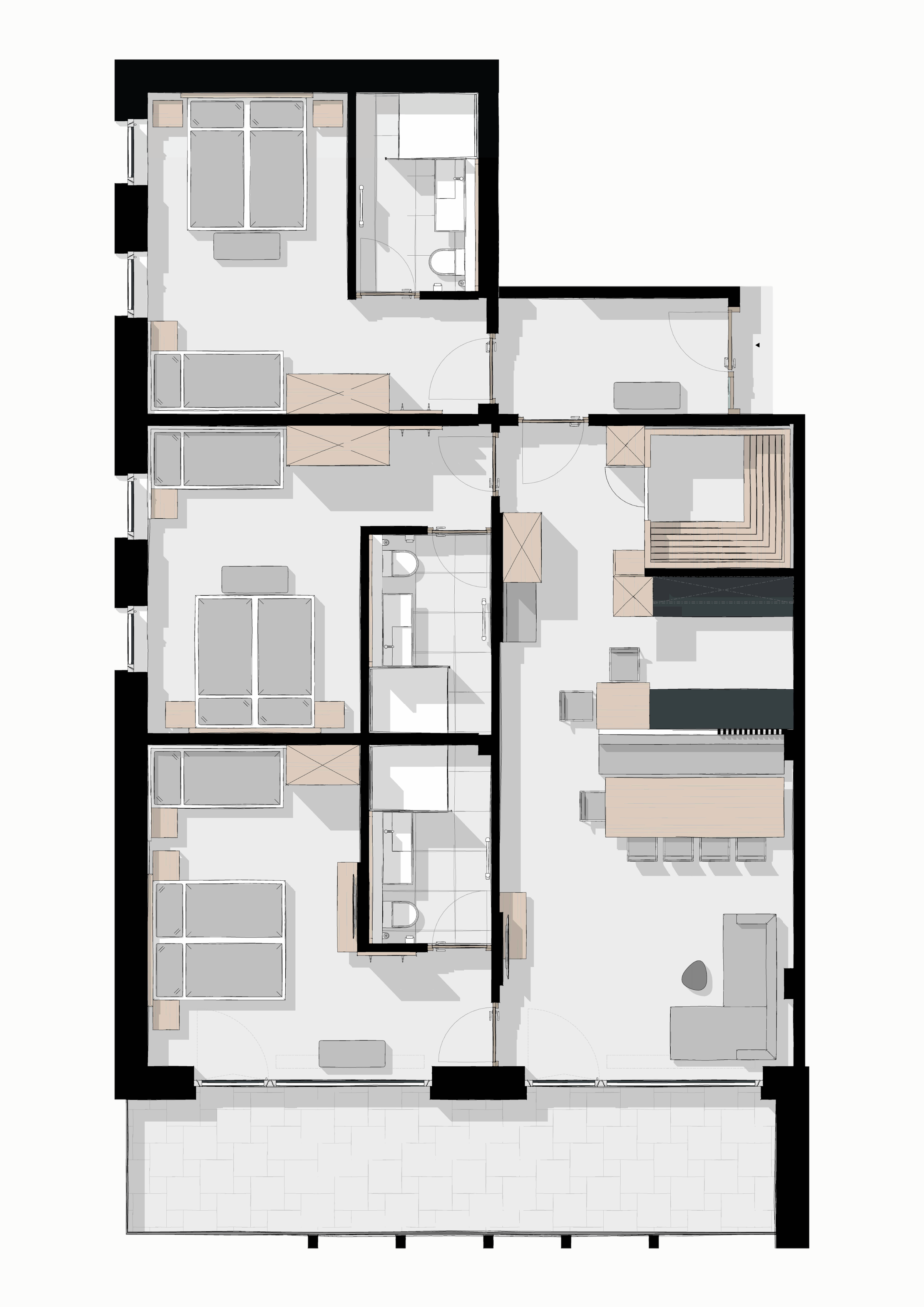 Grundriss von Family Suite