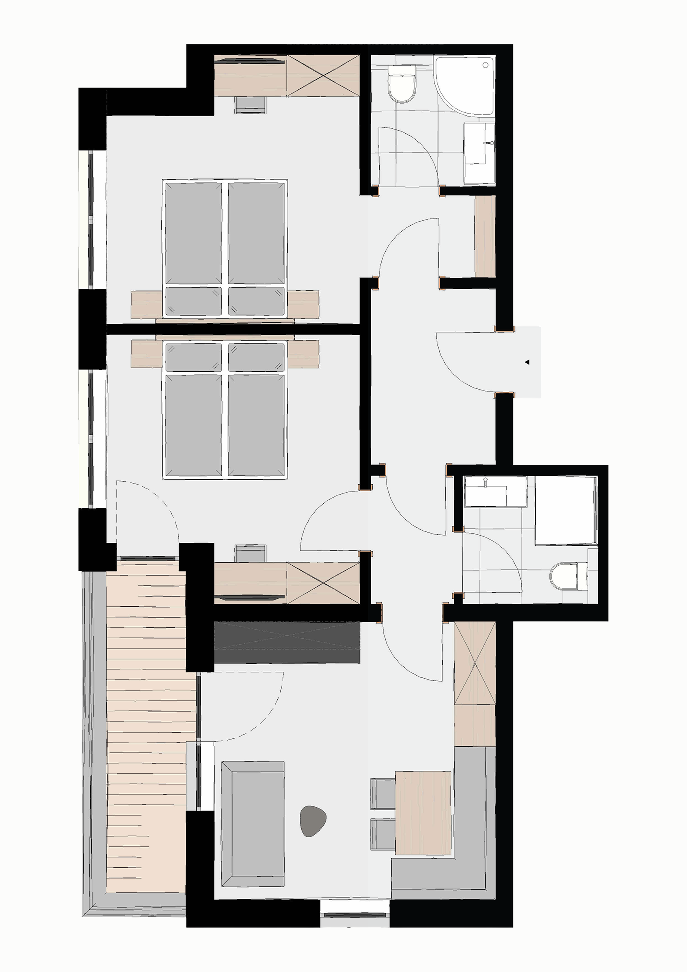 Grundriss von Appartement Deluxe