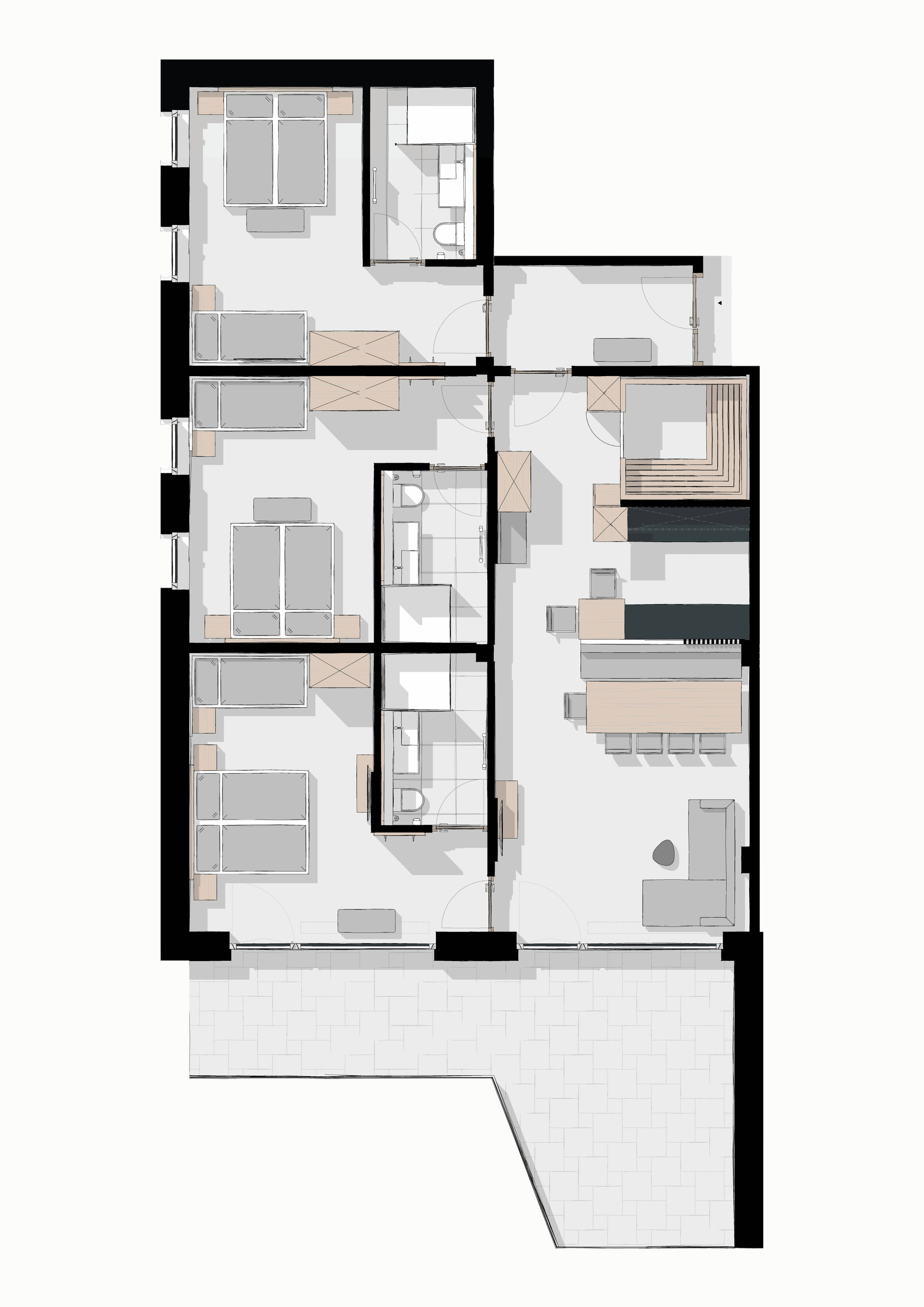 Grundriss von Family Suite