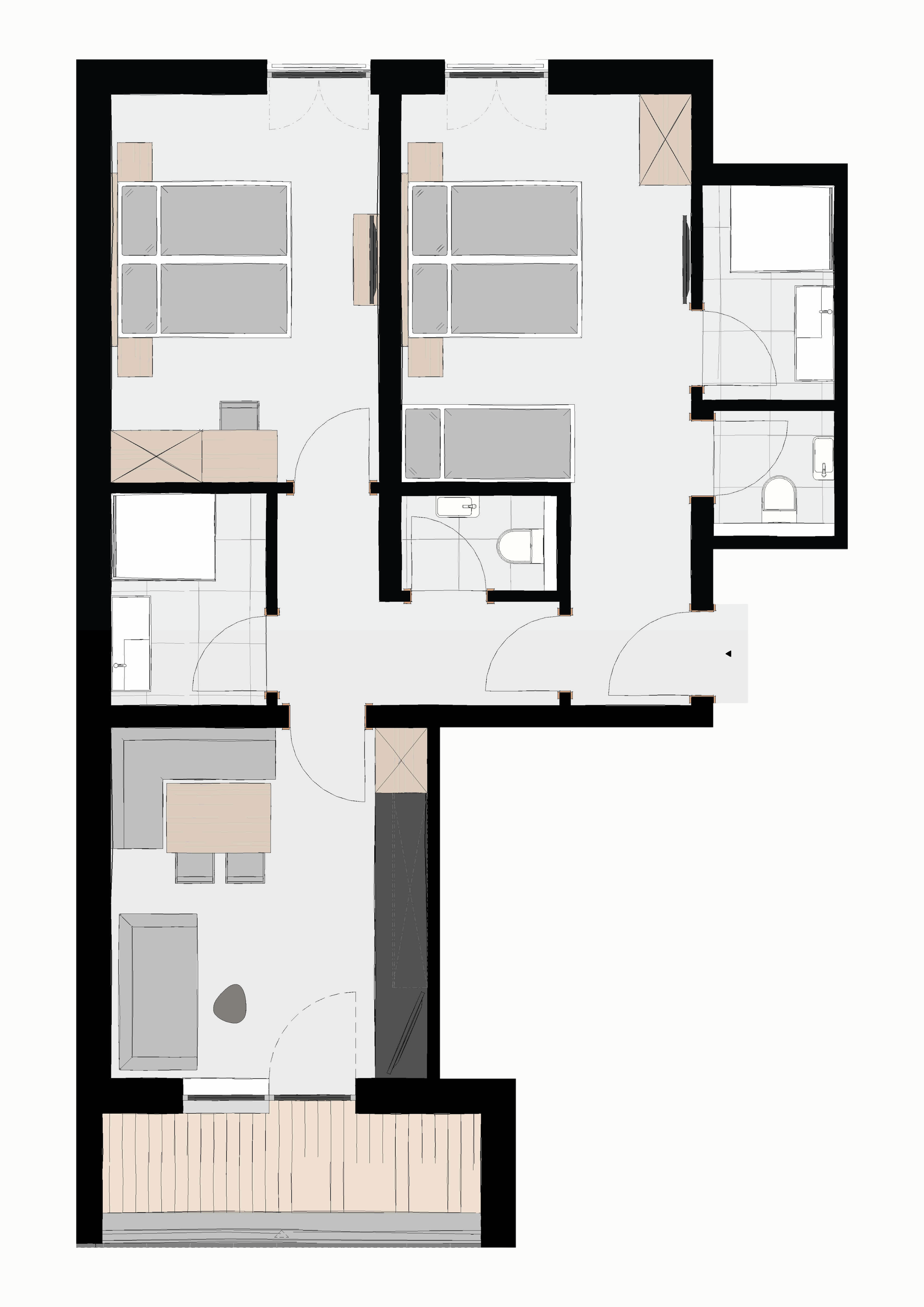 Grundriss von Appartement Deluxe