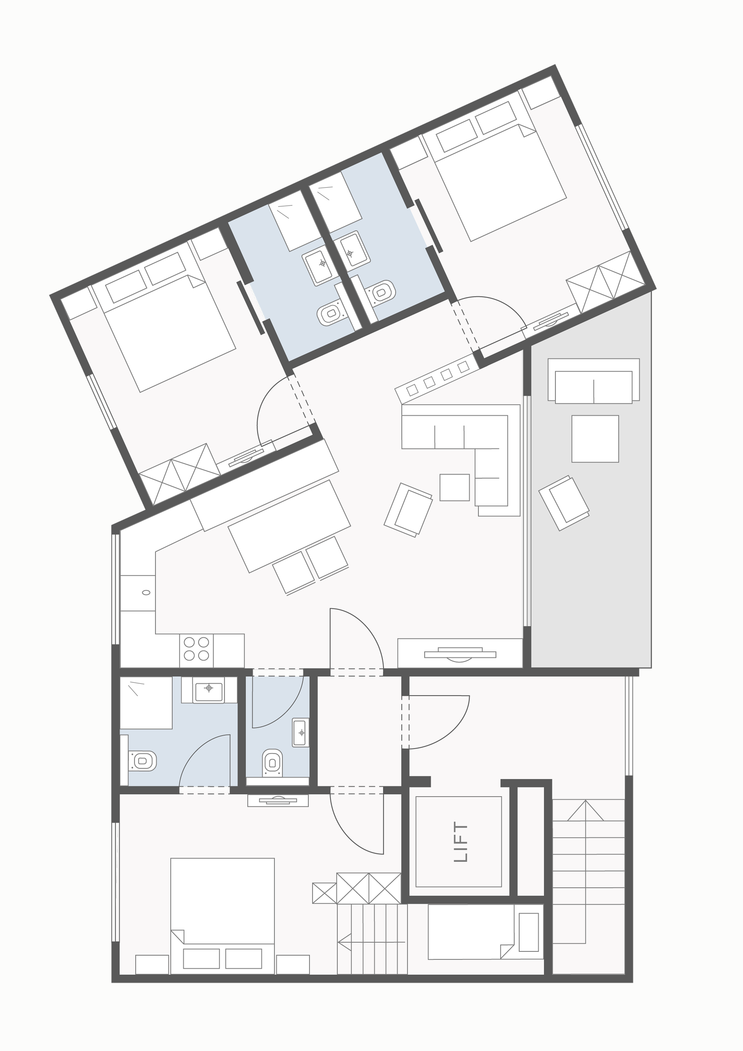 Grundriss von Penthouse Deluxe
